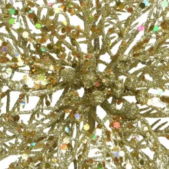 Décoration De Sapin|KAEMINGK Poinsettia de Noël paillettes sur clip (D23,5 cm) Or