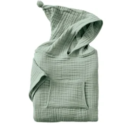 Coussin Et Plaid Enfant|Coussin Et Plaid Enfant|EMINZA Poncho de bain enfant gaze de coton 6/10 ans Gaïa Vert Eucalyptus