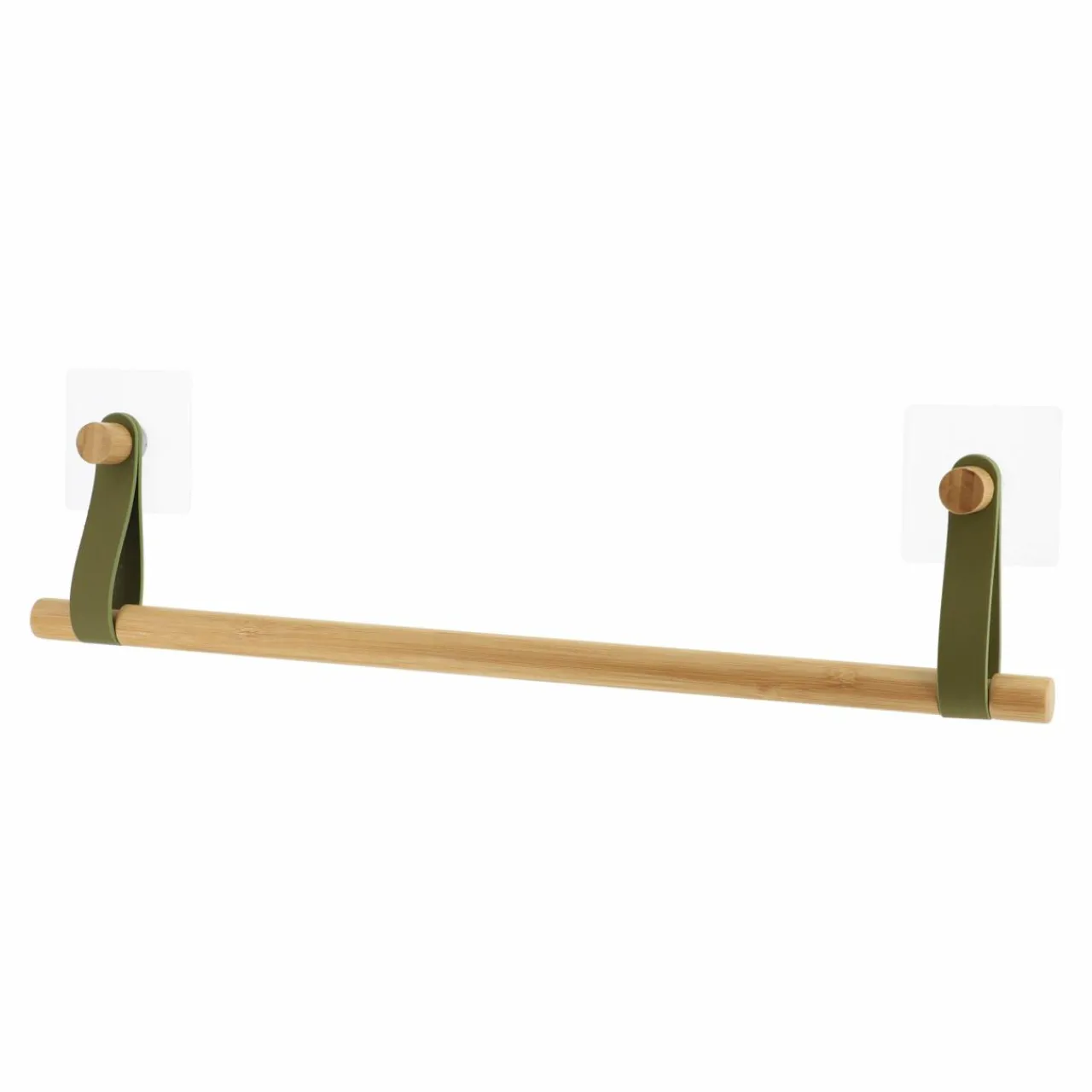 Rangement Salle De Bain|TENDANCE Porte serviette adhésif 1 barre (50 cm) Easy Chic Kaki Vert kaki