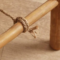 Rangement Salle De Bain|EMINZA Porte serviette pliable canne de bambou 2 barres (H86 cm) Hanoï Naturel