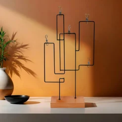 Toile, Cadre, Déco Murale|EMINZA Porte-photo à poser 5 photos (H45 cm) Cactus Noir