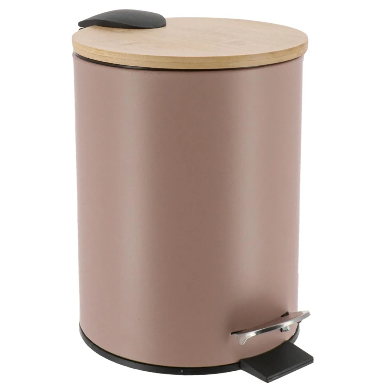 Accessoire Salle De Bain|TENDANCE Poubelle à pédale avec frein de chute Timeless Cappuccino Marron