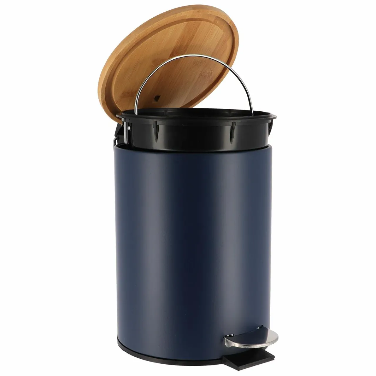 Accessoire Salle De Bain|TENDANCE Poubelle à pédale avec frein de chute Timeless e Bleu