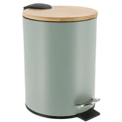 Accessoire Salle De Bain|TENDANCE Poubelle à pédale avec frein de chute Timeless Vert Eucalyptus