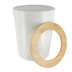 Accessoire Salle De Bain|TENDANCE Poubelle salle de bain 5L Purebamboo Blanc
