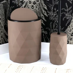 Accessoire Salle De Bain|TENDANCE Poubelle salle de bain 6L Rubby Marron