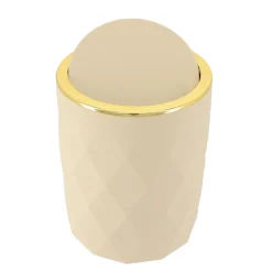 Accessoire Salle De Bain|TENDANCE Poubelle salle de bain 6L Rubby Beige