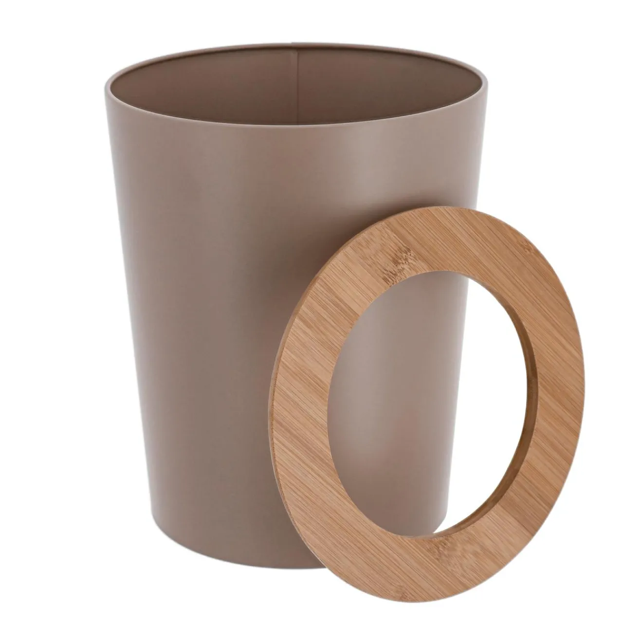 Accessoire Salle De Bain|TENDANCE Poubelle salle de bain 5L Purebamboo Cappuccino Marron