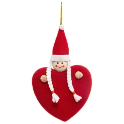 Décoration De Sapin|Feeric Lights & Christmas Poupée de Noël à suspendre (H14 cm) Cœur Rouge