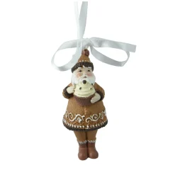 Décoration De Sapin|KAEMINGK Père Noël à suspendre (H9 cm) Nikolas en Pain dépices Marron