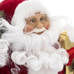 Père Noël, Animaux Et Personnage|FEERIC LIGHTS Père Noël déco Traditionnel velours (H45 cm) Félix et cadeaux Rouge