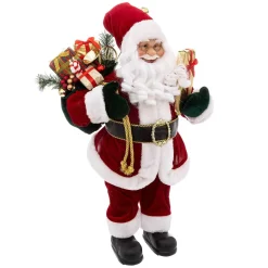 Père Noël, Animaux Et Personnage|Feeric Lights & Christmas Père Noël déco traditionnel (H61 cm) Velours Rouge