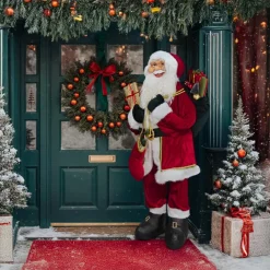 Personnage, Objet Grand Format|Père Noël, Animaux Et Personnage|Feeric Lights & Christmas Père Noël Géant Traditionnel (H180 cm) Tobias Rouge