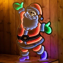 Père Noël, Animaux Et Personnage|Déco Et Objet De Noël|KAEMINGK Père Noël lumineux 891 LED (H120 cm) Infinity Blanc froid et Multicolore