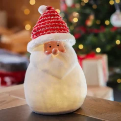 Père Noël, Animaux Et Personnage|Déco Et Objet Lumineux|KAEMINGK Père Noël lumineux à piles 4 LED (H31 cm) Ennry Blanc chaud