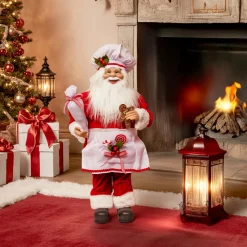 Père Noël, Animaux Et Personnage|JJA Père Noël traditionnel (H60 cm) Gautier le cuisinier Rouge