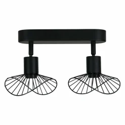 Applique|OSTARIA Rampe de spot 2 abat-jours (L24 cm) Capeline Noir