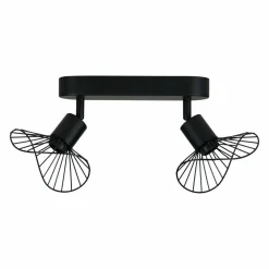 Applique|OSTARIA Rampe de spot 2 abat-jours (L24 cm) Capeline Noir