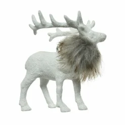 Décoration De Sapin|KAEMINGK Renne à suspendre (H15 cm) Marius Blanc