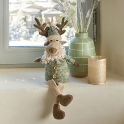 Père Noël, Animaux Et Personnage|KAEMINGK Renne de Noël à asseoir (H38 cm) Monsieur Chic Beige