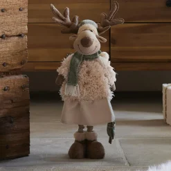 Père Noël, Animaux Et Personnage|KAEMINGK Renne de Noël debout (H82 cm) Madame Chic Beige