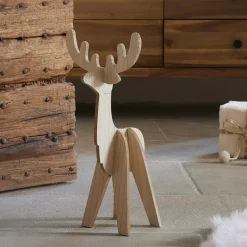 Déco Et Objet De Noël|KAEMINGK Renne de Noël en bois (H48 cm) Esprit scandinave Naturel