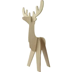 Déco Et Objet De Noël|KAEMINGK Renne de Noël en bois (H48 cm) Esprit scandinave Naturel