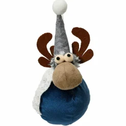 Déco De Table|Père Noël, Animaux Et Personnage|KAEMINGK Renne de Noël (H15 cm) Nino en Bleu