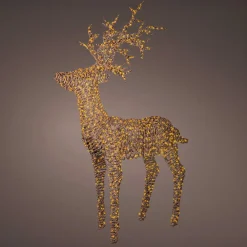Personnage, Objet Grand Format|Déco Et Objet Lumineux|EMINZA Renne lumineux 1320 Micro LED (H180cm) Dan résine tressée Brun Blanc chaud Marron