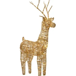 Père Noël, Animaux Et Personnage|Déco Et Objet Lumineux|EMINZA Renne lumineux 360 Micro LED (H104 cm) Dan résine tressée et Blanc chaud Naturel