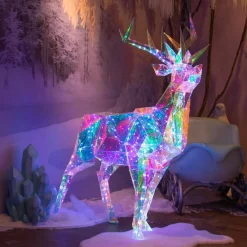 Personnage, Objet Grand Format|Père Noël, Animaux Et Personnage|KAEMINGK Renne lumineux 145 Micro LED (H105 cm) Ice Blanc froid