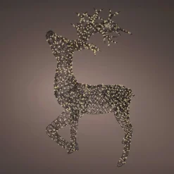 Personnage, Objet Grand Format|Déco Et Objet Lumineux|EMINZA Renne lumineux 1320 Micro LED (H200 cm) Glenn résine tressée Brun Blanc chaud Marron