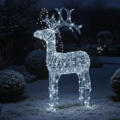 Personnage, Objet Grand Format|Père Noël, Animaux Et Personnage|EMINZA Renne lumineux souple 120 LED (H110 cm) Skoll Blanc froid