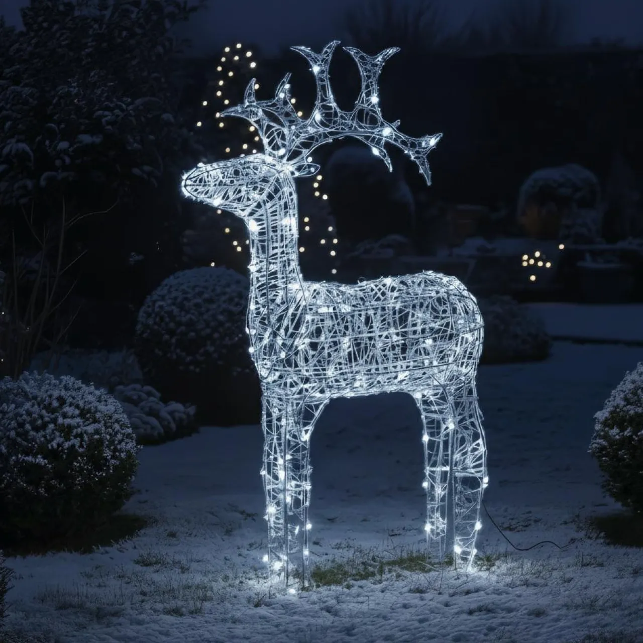Personnage, Objet Grand Format|Père Noël, Animaux Et Personnage|EMINZA Renne lumineux souple 120 LED (H110 cm) Skoll Blanc froid