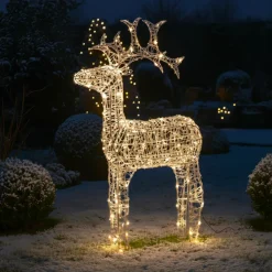 Personnage, Objet Grand Format|Père Noël, Animaux Et Personnage|EMINZA Renne lumineux souple 120 LED (H110 cm) Skoll Blanc chaud