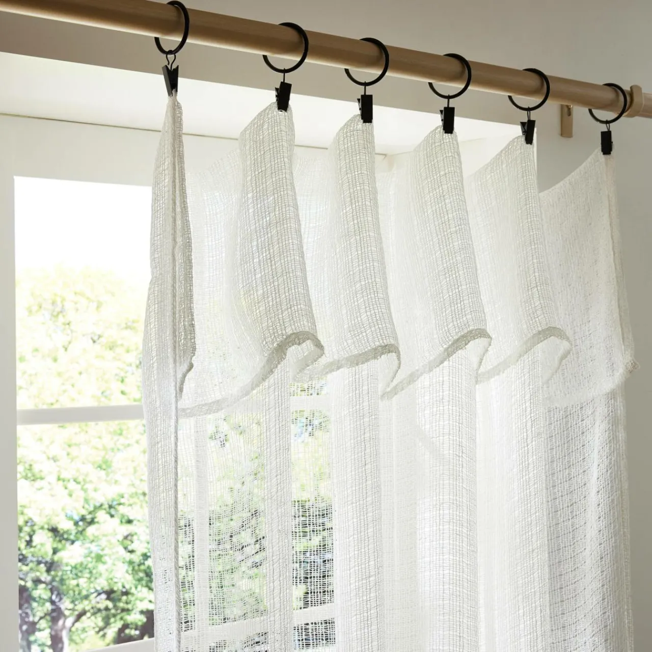 Rideau|EMINZA Rideau ajustable (140 x max 300 cm) Luis Ivoire