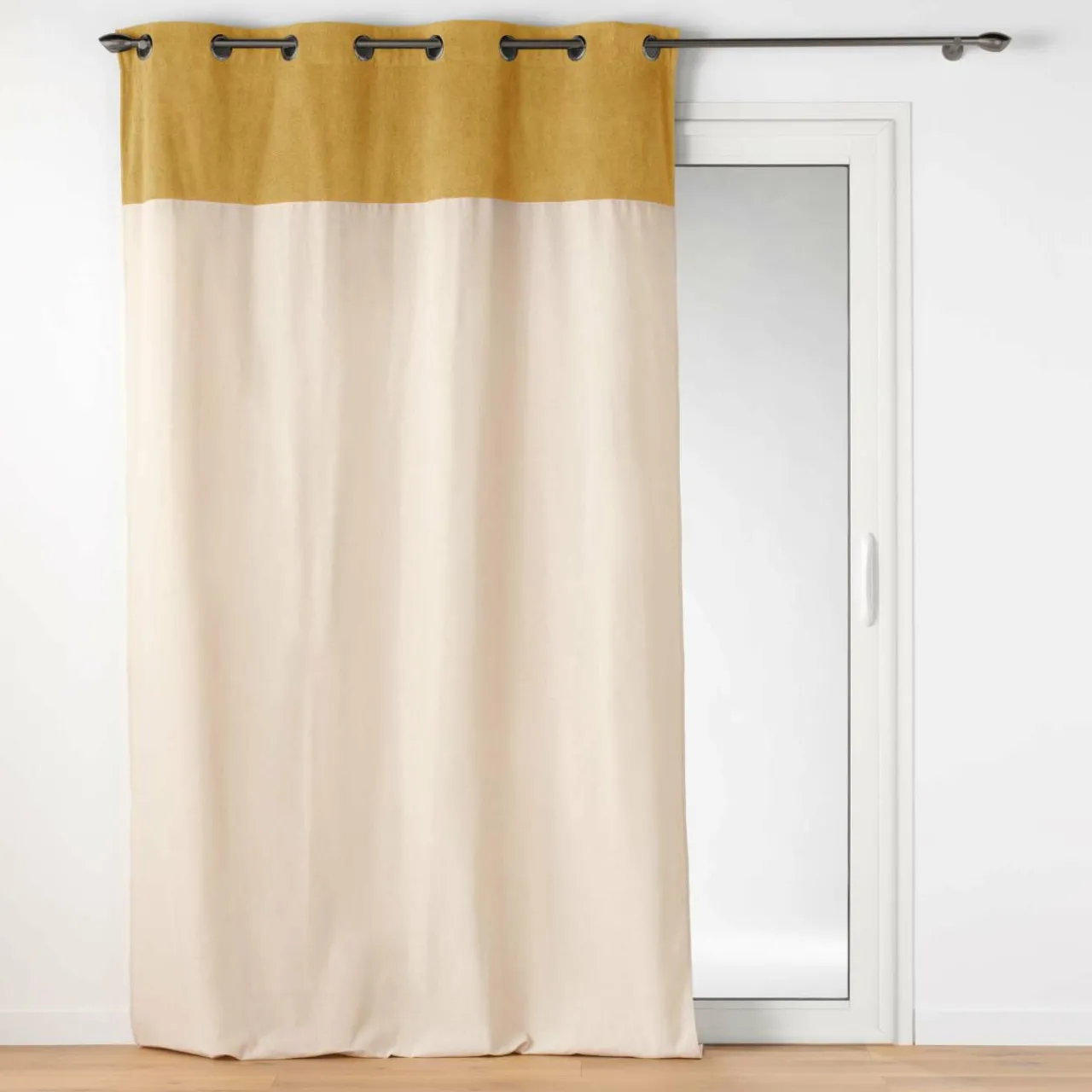 Rideau|EMINZA Rideau bouclette (140 x 240 cm) Ava Jaune ocre