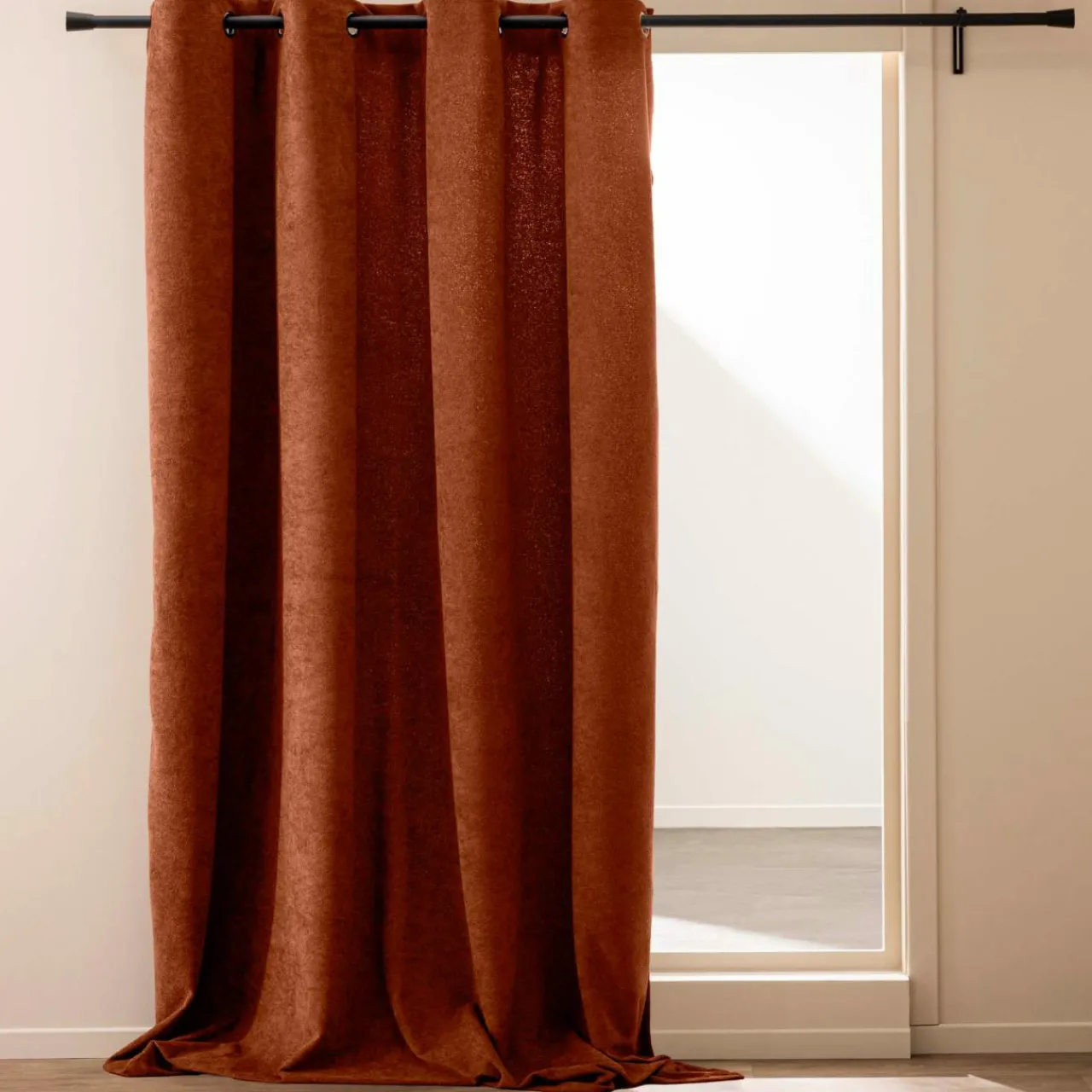 Rideau|douceur d'intu017drieur Rideau bouclette (140 x 260 cm) Winona Terracotta