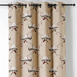 Rideau|LINDER Rideau coton (140 x 260 cm) Chamonix Rouge