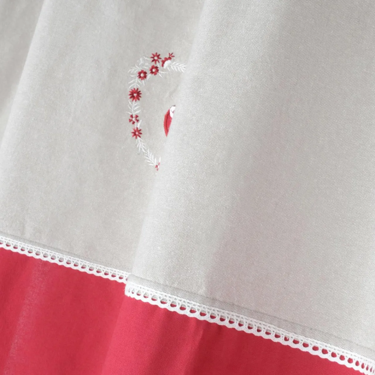 Rideau|STOF Rideau coton (140 X 260 cm) Pauline Rouge