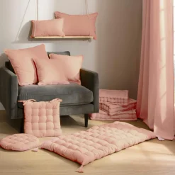 Rideau|EMINZA Rideau coton (140 x 260 cm) Pixel Rose Pêche