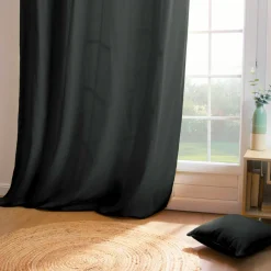 Rideau|EMINZA Rideau coton (140 x 260 cm) Pixel Noir