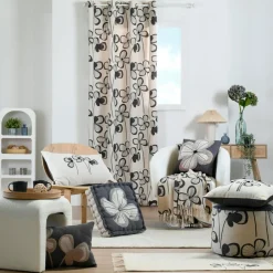 Rideau|STOF Rideau coton (140 x 260 cm) Tilda Gris