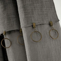 Rideau|L'EFFET PAPILLON Rideau coton ajustable (140 x max 270 cm) Sixtine Gris ardoise Gris foncé