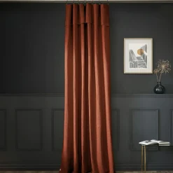 Rideau|L'EFFET PAPILLON Rideau coton ajustable (140 x max 270 cm) Sixtine Terracotta