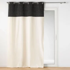 Rideau|DOUCEUR D'INTERIEUR Rideau coton recyclé (140 x 240 cm) Linechic Noir
