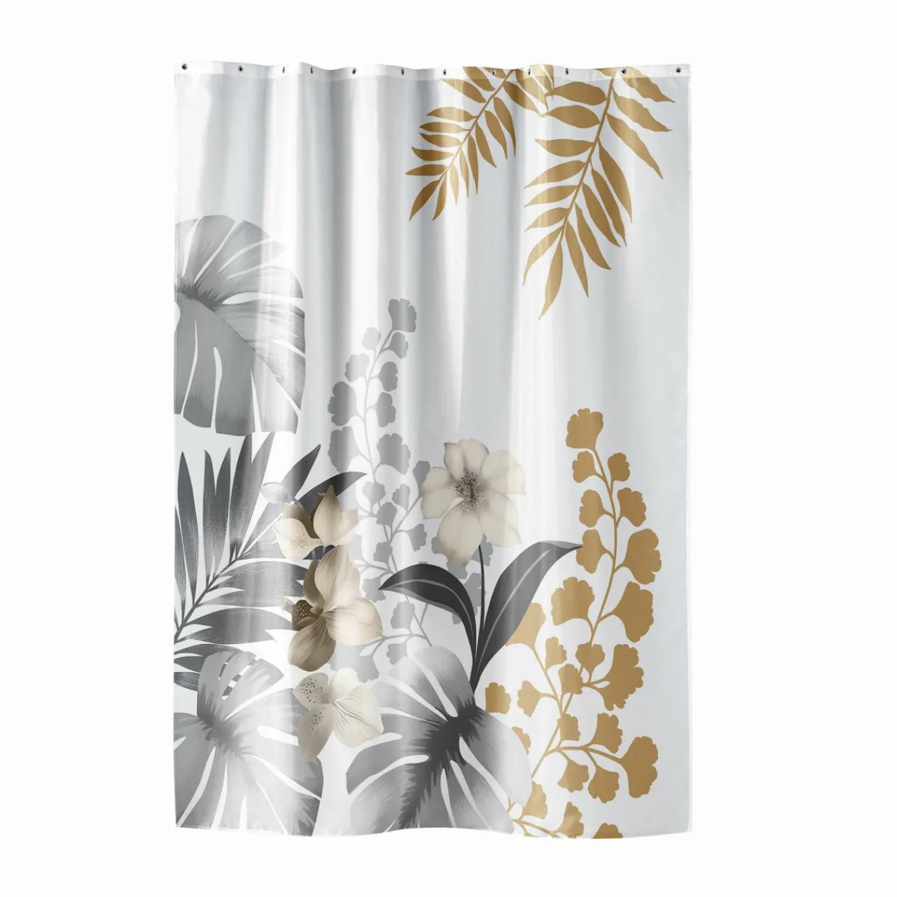 Accessoire Salle De Bain|Rideau De Douche|douceur d'intu017drieur Rideau de douche à anneaux (180 x 200 cm) Kelly Blanc