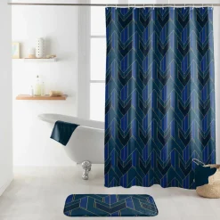 Accessoire Salle De Bain|Rideau De Douche|douceur d'intu017drieur Rideau de douche à anneaux (180 x 200 cm) Achille Bleu