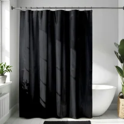 Accessoire Salle De Bain|Rideau De Douche|TENDANCE Rideau de douche à anneaux (180 x 200 cm) Diamants Noir