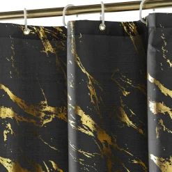 Accessoire Salle De Bain|Rideau De Douche|douceur d'intu017drieur Rideau de douche effet marbre (180 x 200 cm) Aquamarbre Noir